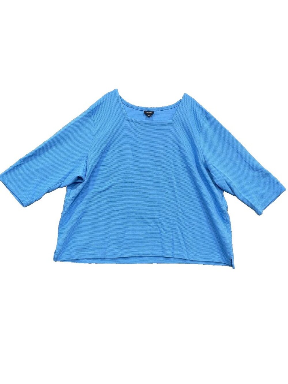 J Jill Top Womens 4X Blue Ribbed Minimal Capsule Career Everyday Classic